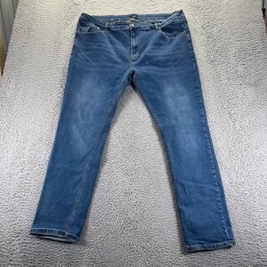Blu Rock Jeans Men's 42x31 Blue Cotton Denim Straight Leg Faded Stretch Workwear